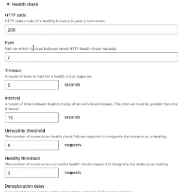 Health Check Configuration