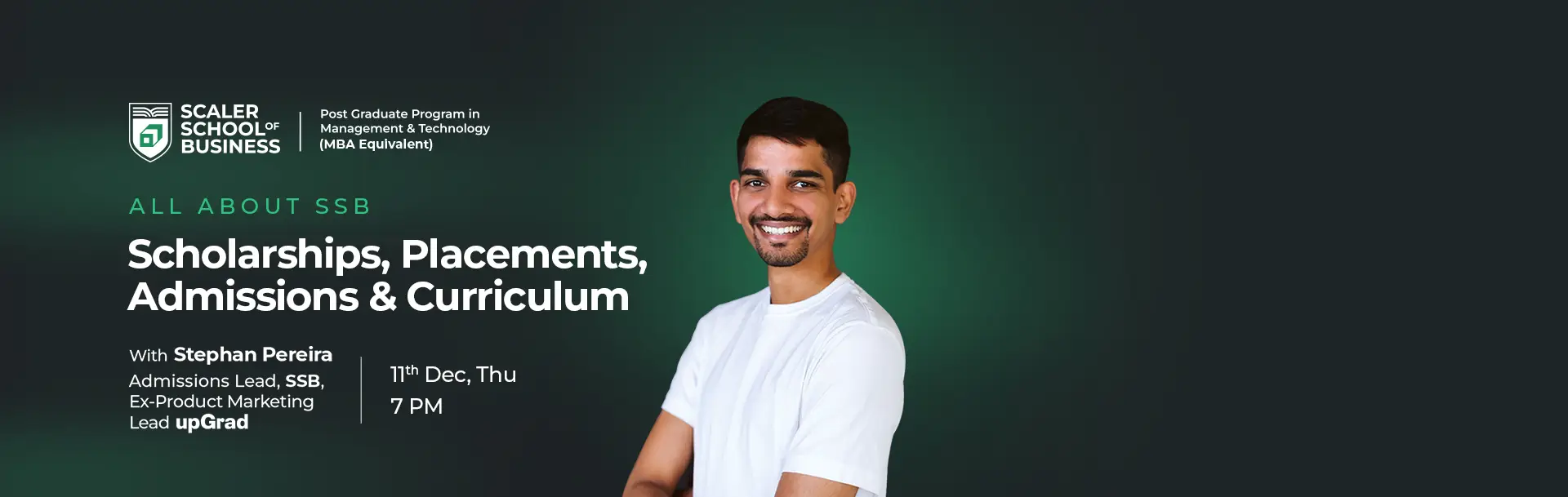 Info session with Stephan Pereira  (Admissions Lead, SSB) 